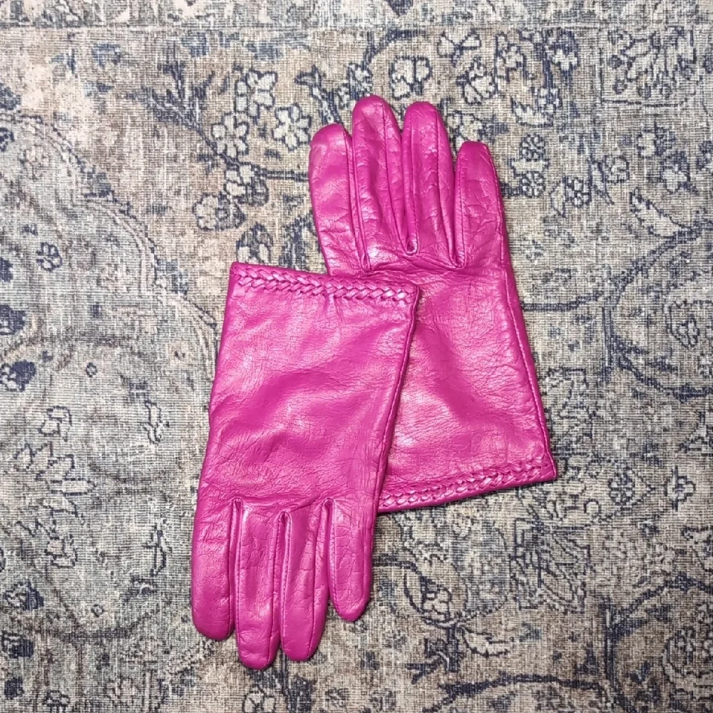 Soft Napa Leather Nordstrom Vintage Magenta Purple Pink Leather Gloves